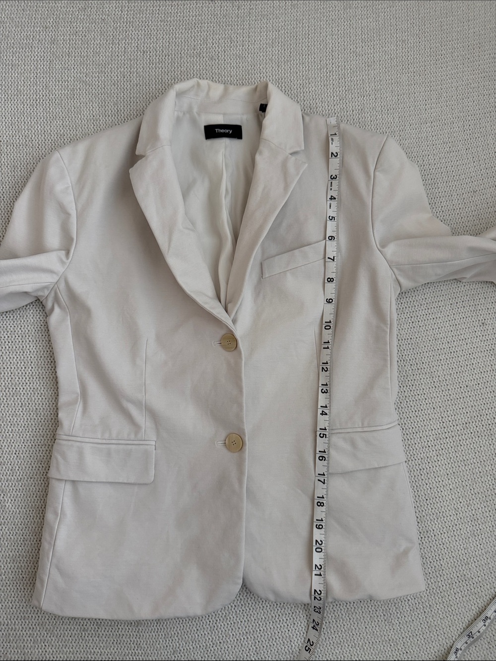 Theory Cotton Blazer Off White Size 6 - Picture 4 of 12